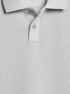 Polos-Awearness Kenneth Cole Slim Fit Ottoman Ribbed Polo Black