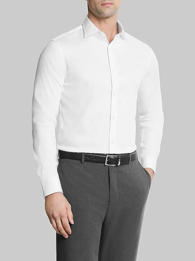 Solid Dress Shirts|White Dress Shirts-Michael Kors Slim Fit Passport Dress Shirt Gray