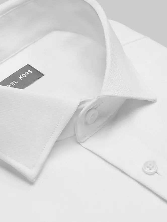 Solid Dress Shirts|White Dress Shirts-Michael Kors Slim Fit Passport Dress Shirt Gray