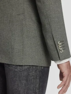 Sport Coats|Sport Coats-JOE Joseph Abboud Slim Fit Peak Lapel Linen Blend Sport Coat Olive Tic