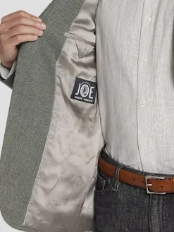 Sport Coats|Sport Coats-JOE Joseph Abboud Slim Fit Peak Lapel Linen Blend Sport Coat Olive Tic