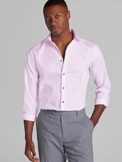 Solid Dress Shirts|Designer Dress Shirts-Awearness Kenneth Cole Slim Fit Performance Dress Shirt Black Solid