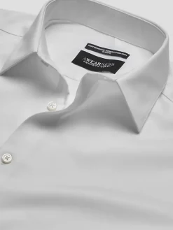 Designer Dress Shirts|Solid Dress Shirts-Awearness Kenneth Cole Slim Fit Performance Point Collar Dress Shirt White Solid