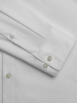 Designer Dress Shirts|Solid Dress Shirts-Awearness Kenneth Cole Slim Fit Performance Point Collar Dress Shirt White Solid