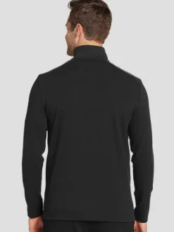 Sweaters|Pullovers & Layers-Awearness Kenneth Cole Slim Fit Performance Quarter Zip Pullover Black