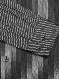 Patterned Dress Shirts|Designer Dress Shirts-Awearness Kenneth Cole Slim Fit Performance Stretch Stripe Dress Shirt Black