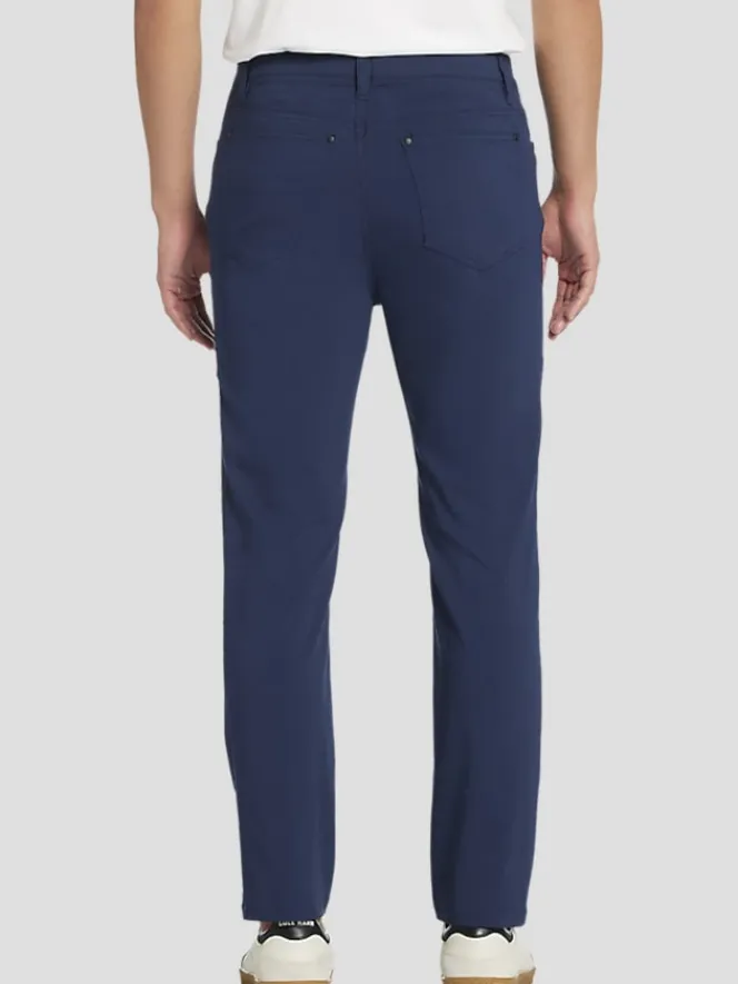 5 Pocket Pants|Big & Tall Pants-Awearness Kenneth Cole Slim Fit Performance Tech 5-Pocket Pants Black