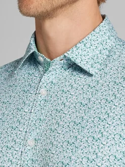 Button Up Shirts|Long Sleeve Button Up Shirts-Con.Struct Slim Fit Performance 4-Way Stretch Button Up Shirt Green