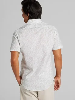 Button Up Shirts|Casual Shirts-Awearness Kenneth Cole Slim Fit Performance 4-Way Stretch Button Up Shirt Yellow