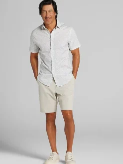 Button Up Shirts|Casual Shirts-Awearness Kenneth Cole Slim Fit Performance 4-Way Stretch Button Up Shirt Yellow