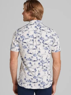 Button Up Shirts-Con.Struct Slim Fit Performance 4-Way Stretch Button Up Shirt Natural