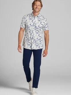 Button Up Shirts-Con.Struct Slim Fit Performance 4-Way Stretch Button Up Shirt Natural