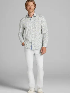 Button Up Shirts|Long Sleeve Button Up Shirts-Con.Struct Slim Fit Performance 4-Way Stretch Button Up Shirt Yellow