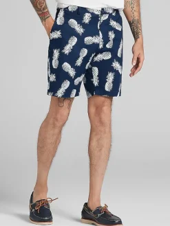 Shorts|Shorts-Paisley &Amp; Gray Slim Fit Pineapple Felix Shorts Navy