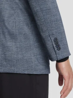 Sport Coats|Sport Coats-Awearness Kenneth Cole Slim Fit Plaid Knit Sport Coat Blue Plaid