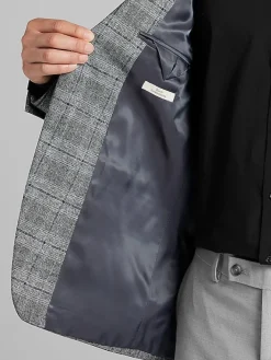 Sport Coats|Sport Coats-Calvin Klein Slim Fit Plaid Sport Coat Grey/Blue Plaid