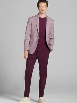 Sport Coats|Sport Coats-JOE Joseph Abboud Slim Fit Plaid Sport Coat Mauve Plaid