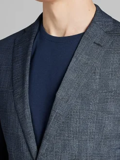 2-piece Suits|Big & Tall Suits-Wilke-Rodriguez Slim Fit Plaid Suit Navy Plaid