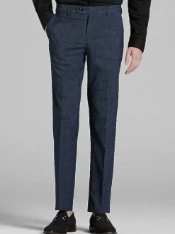 2-piece Suits|Big & Tall Suits-Wilke-Rodriguez Slim Fit Plaid Suit Navy Plaid