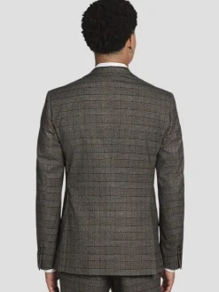 3-piece Suits|Suit Separates-Paisley &Amp; Gray Slim Fit Plaid Suit Jacket Camel