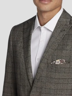 3-piece Suits|Suit Separates-Paisley &Amp; Gray Slim Fit Plaid Suit Jacket Camel