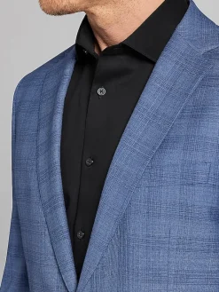 3-piece Suits|Suit Separates-JOE Joseph Abboud Slim Fit Plaid Suit Jacket Lt Blue Plaid