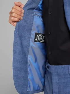3-piece Suits|Suit Separates-JOE Joseph Abboud Slim Fit Plaid Suit Jacket Lt Blue Plaid