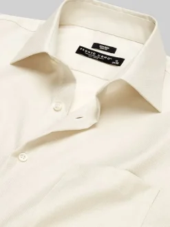 Solid Dress Shirts|White Dress Shirts-Pronto Uomo Slim Fit Queens Oxford Dress Shirt Blue