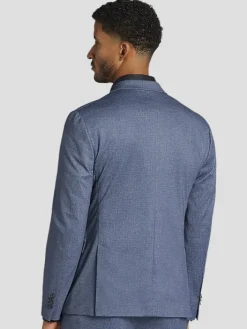 Suit Separates|3-piece Suits-JOE Joseph Abboud Slim Fit Sharkskin Suit Jacket Blue Sharkskin