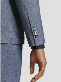 Suit Separates|3-piece Suits-JOE Joseph Abboud Slim Fit Sharkskin Suit Jacket Blue Sharkskin