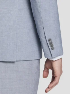 3-piece Suits|Suit Separates-JOE Joseph Abboud Slim Fit Sharkskin Suit Jacket Lt Blue Sharkskin