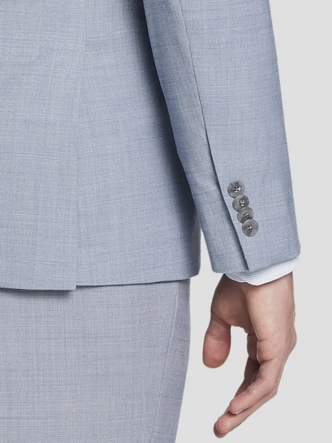 3-piece Suits|Suit Separates-JOE Joseph Abboud Slim Fit Sharkskin Suit Jacket Lt Blue Sharkskin
