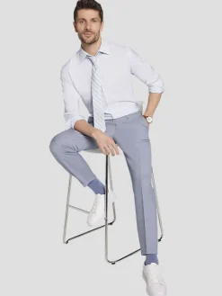 3-piece Suits|Suit Separates-JOE Joseph Abboud Slim Fit Sharkskin Suit Jacket Lt Blue Sharkskin