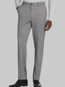 Dress Pants|3-piece Suits-JOE Joseph Abboud Slim Fit Sharkskin Suit Pants Gray Sharksin
