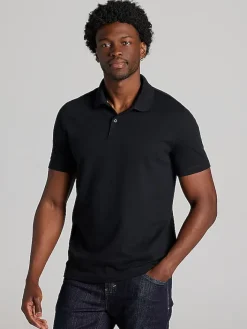 Casual Shirts|Polos-Awearness Kenneth Cole Slim Fit Solid Knit Polo Black