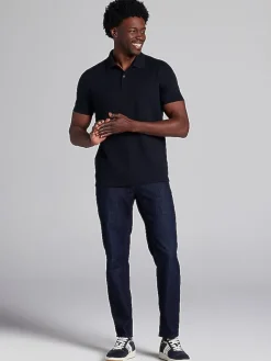 Casual Shirts|Polos-Awearness Kenneth Cole Slim Fit Solid Knit Polo Black