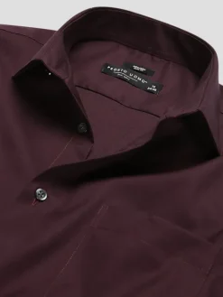 Solid Dress Shirts|White Dress Shirts-Pronto Uomo Slim Fit Solid Sharkskin Dress Shirt Blue Solid