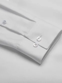 Designer Dress Shirts|Dress Shirts-Calvin Klein Slim Fit Solid Supima Cotton Dress Shirt Black Solid