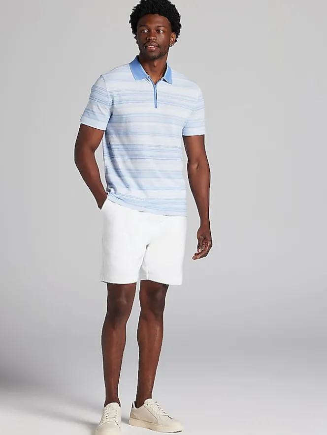 Casual Shirts|Polos-Awearness Kenneth Cole Slim Fit Space Dye Stripe Polo Black/Navy