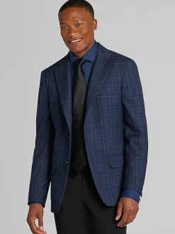 Sport Coats|Sport Coats-Calvin Klein Slim Fit Sport Coat Blue Plaid