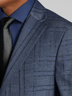 Sport Coats|Sport Coats-Calvin Klein Slim Fit Sport Coat Blue Plaid