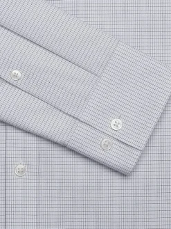 Designer Dress Shirts|Dress Shirts-Calvin Klein Slim Fit Spread Collar Plaid Dress Shirt Gray Stripe