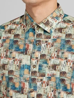 Button Up Shirts|Long Sleeve Button Up Shirts-Paisley &Amp; Gray Slim Fit Streak Button Up Shirt Brown And Bronze