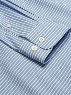 Patterned Dress Shirts|Dress Shirts-Wilke-Rodriguez Slim Fit Stripe Dress Shirt Blue