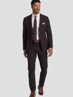 3-piece Suits|Suit Separates-Calvin Klein Slim Fit Suit Jacket Burgundy
