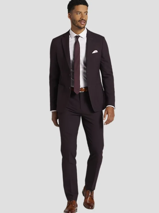 3-piece Suits|Suit Separates-Calvin Klein Slim Fit Suit Jacket Burgundy