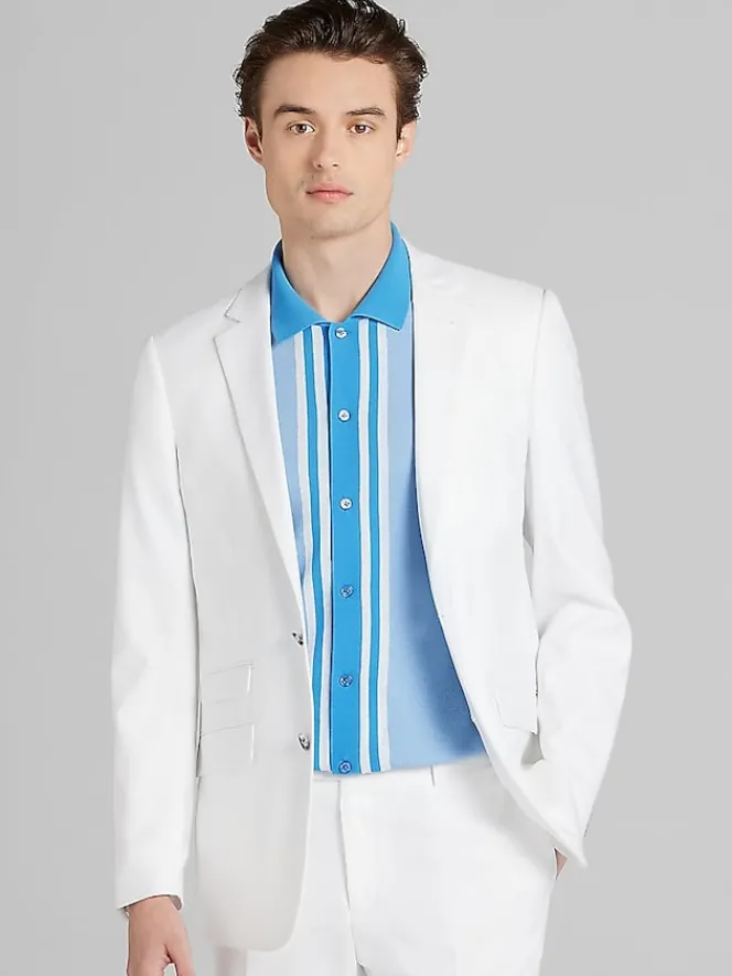 3-piece Suits|Suit Separates-Paisley &Amp; Gray Slim Fit Suit Jacket White Shark