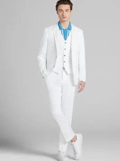 3-piece Suits|Suit Separates-Paisley &Amp; Gray Slim Fit Suit Jacket White Shark