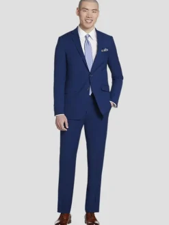 3-piece Suits|Suit Separates-Wilke-Rodriguez Slim Fit Suit Jacket Blue Solid