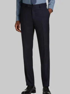 Big & Tall Pants|Big & Tall Suits-Wilke-Rodriguez Slim Fit Suit Pants Navy Tic